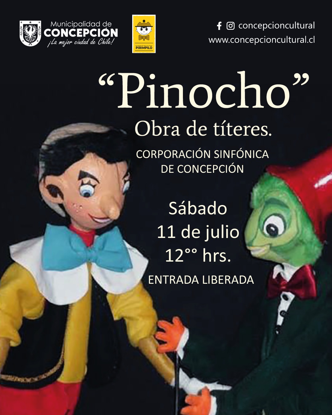 afiche-pinocho-concepcion-cultural- La magia de los títeres llegan a la Corporación Sinfónica de Concepción